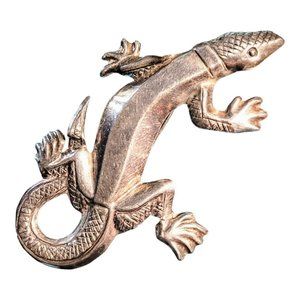 Vtg Sterling Silver Brooch/Pin Gecko Salamander 2.8" Collectible Gift MA23-M